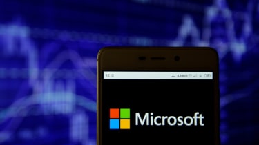 Microsoft logo on smartphone