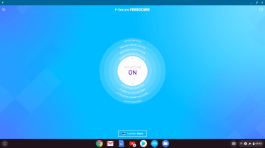 A screenshot displaying the home screen of F-Secure&#039;s Freedom VPN