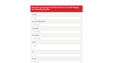 Example of Royal Mail Phishing material
