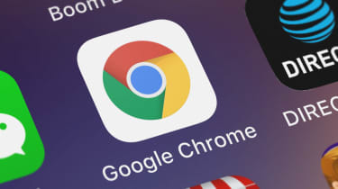 The Chrome app icon on a mobile phone display
