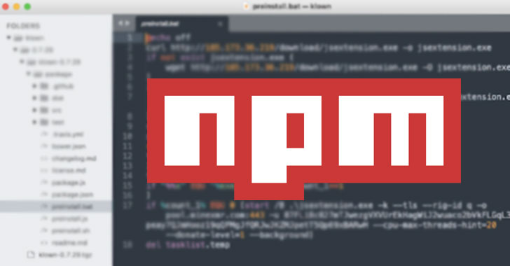 malicious npm packages caught running cryptominer on windows, linux, macos