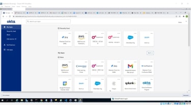 Screenshot of the Okta backend with access to multiple applications