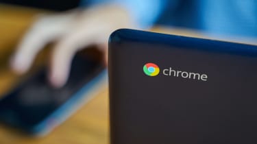 Google Chrome logo on a Chromebook