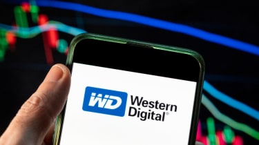 Western Digital logo on a smartphone