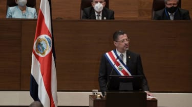 Rodrigo Chaves, Costa Rica&#039;s president, speaks at his inauguration ceremony