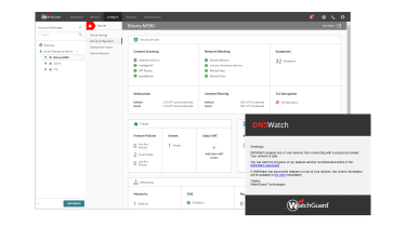A screenshot of the WatchGuard Firebox M590 security settings