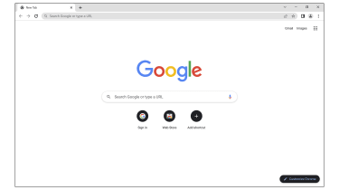 A screenshot of Google Chrome&#039;s main home screen