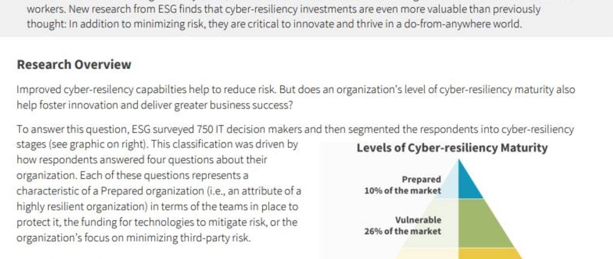 cyber resiliency and end user performance