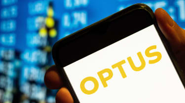 Optus logo appearing on a smartphone