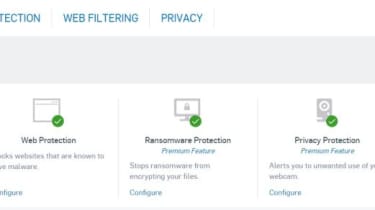 Sophos&#039; antivirus software displaying current protection status