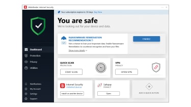 screenshot of bitdefender antivirus in use