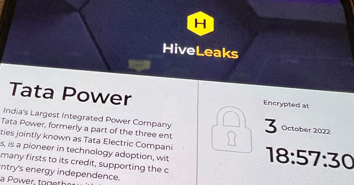 hive ransomware hackers begin leaking data stolen from tata power