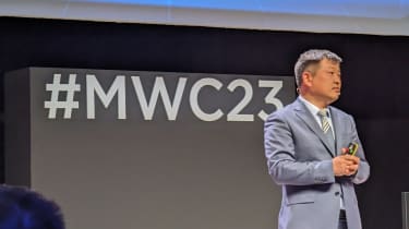 Huawei&#039;s Dr Peter Zhou, on stage at MWC 2023