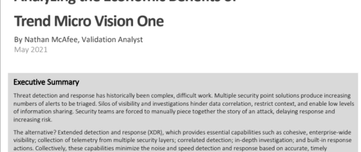 analysing the economic benefits of trend micro vision one