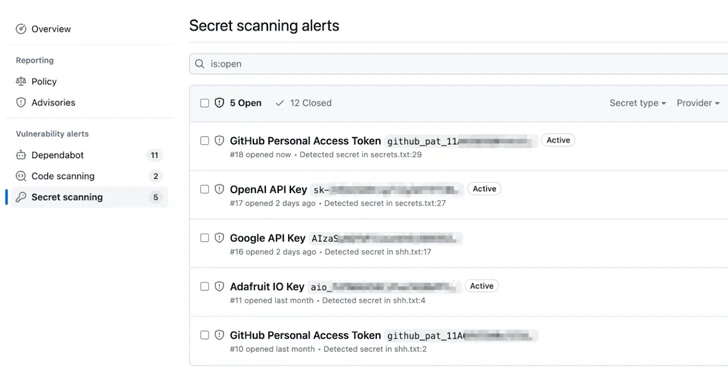 github's secret scanning feature now covers aws, microsoft, google, and